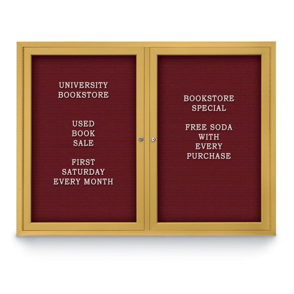 Indoor Enclosed Combo Board, 42"x32", Bronze Frame/Black & Medium Grey